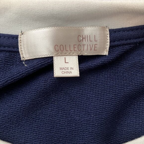 Chill Collective Girls "Be Your Authentic Self" Navy/Ivory Long Sleeve Shirt L - Picture 3 of 7